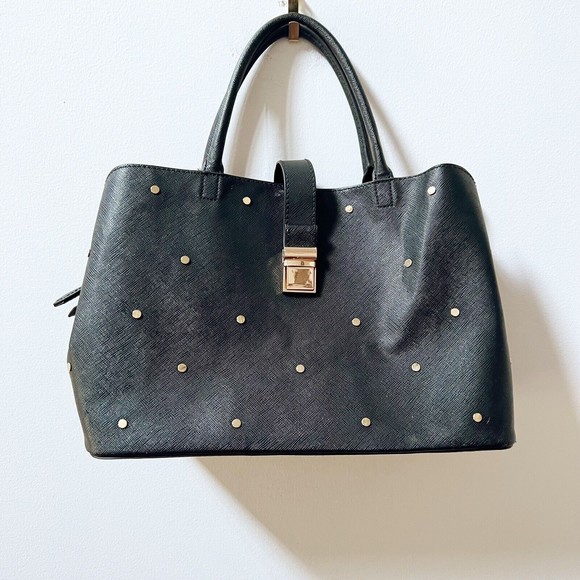 H&M Bags Hm Black Gold Studded Handbag Womens Medium Purse Classic
